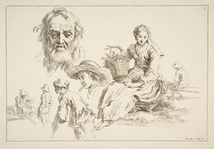 Hoja de bocetos de François Boucher