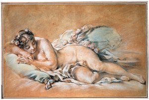 Joven Mujer Durmiendo, 1758 de François Boucher