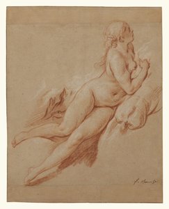 Estudio de un desnudo reclinado de François Boucher