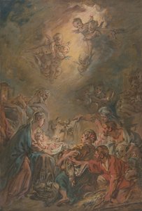 La adoración de los pastores de François Boucher