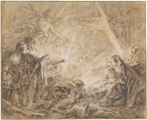La adoración de los pastores de François Boucher