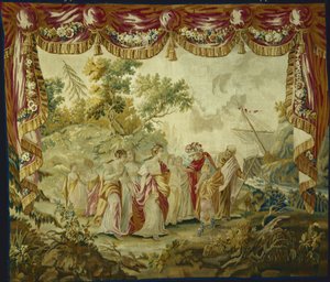 La llegada de Telémaco a la isla de Calipso, de La historia de Telémaco, después de 1776 de François Boucher