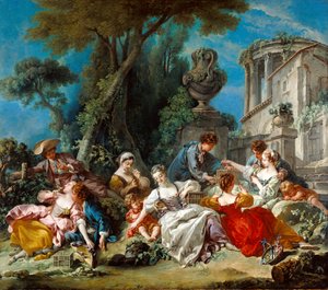 Los cazadores de pájaros de François Boucher