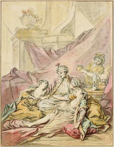 El Pasha en su harén, ca 1735-1739 de François Boucher