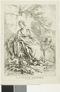 Joven mujer descansando de François Boucher