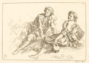 Pastores reclinados de François Boucher after Abraham Bloemaert