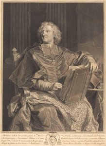 Cardenal de Polignac de François Chereau I after Hyacinthe Rigaud