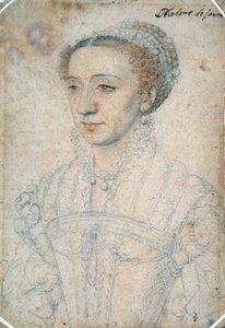 Retrato de Margarita de Francia, hija de Francisco I, Duquesa de Saboya (1523 - 1574). Dibujo con piedra negra y sangre por François Clouet (1515-1572) de François Clouet
