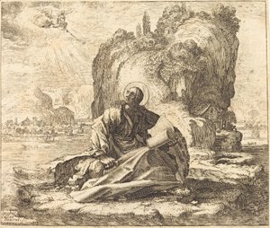 San Juan en la Isla de Patmos de François Collignon after Jacques Callot