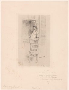 Retrato de Félix Hilaire Buhot de François Courboin (signed by artist)
