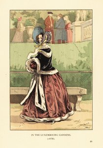 Mujer de moda en los Jardines de Luxemburgo de François Courboin