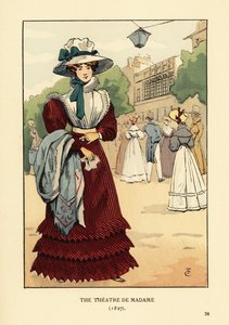 Mujer fuera del Théâtre du Gymnase, París de François Courboin