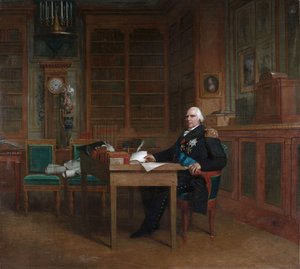 El rey Luis XVIII en su estudio de las Tullerías de François Gérard