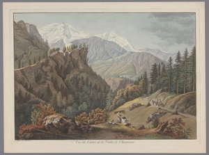 Vista del valle de Chamonix
Vista de la entrada al Valle de Chamouni (título en el objeto) de François Guillaume Lardy (possibly)