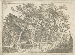 paisaje con un granero de François Joseph Pfeiffer (II)