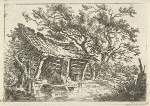 paisaje con un granero de François Joseph Pfeiffer (II)