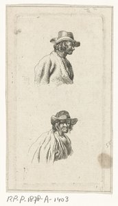 Dos bustos masculinos, con sombrero de François Joseph Pfeiffer (II)