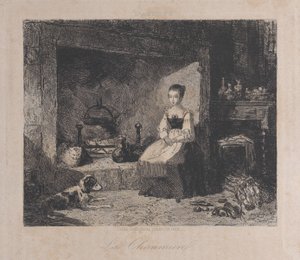 La cabaña La Chaumière, 1800-50 de François Jules Collignon