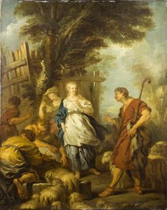 Jacob encontrando a Raquel en el pozo, ca 1720 de François Le Moyne