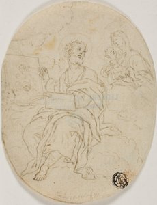 San Lucas pintando a la Virgen con el Niño de François Le Moyne