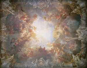 La apoteosis de Hércules, del techo del Salón de Hércules, 1733-6