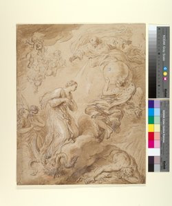 La Inmaculada Concepción, c.1700-37 (tinta, aguada y gouache sobre papel) de François Lemoyne