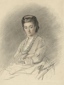 Señora sentada, brazos cruzados de François Louis Français (signed by artist)