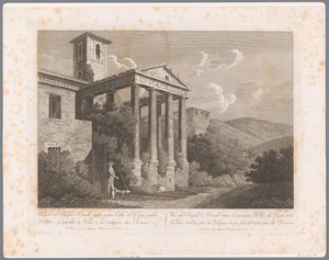 Vista del Templo de Hércules en Cori cerca de Velletri Vistas de Roma (título de la serie) de François Morel