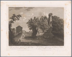 Vista de las tumbas de Horatii y Curiatii (Albano) Vistas de Roma (título de la serie) de François Morel