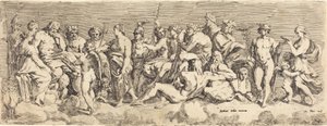 La admisión de Psique en el Olimpo de François Perrier after Raphael