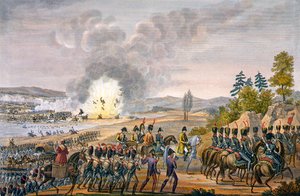 La retirada francesa después de la Batalla de Leipzig, Alemania, 19 de octubre de 1813 de François Pigeot