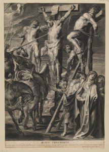 Cristo en la cruz entre los dos ladrones de François Ragot