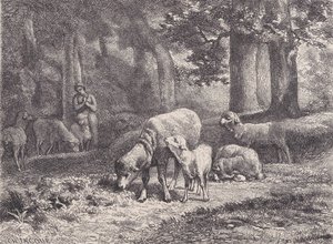 Las Ovejas, del Magasin Pittoresque, 1862 de François Rouget