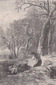 Escena de Invierno: el Arrancador de Tocones, de Magasin Pittoresque, ca. 1852