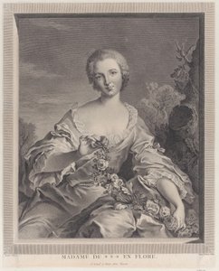 Retrato de Louise Henriette de Bourbon Conti como Flora, 1766-1805 de François Voyez