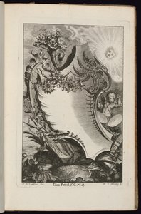 Cartucho con Cornucopia y Sol, Libro de Cartuchos Irregulares de François de Cuvilliés the Elder