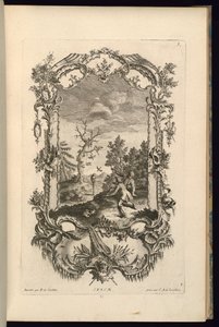 Diseño para cartucho con compartimentos grandes y pequeños de François de Cuvilliés the Elder