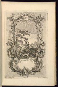 Diseño para cartucho con compartimentos grandes y pequeños de François de Cuvilliés the Elder