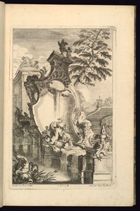 Diseño para fuente con putto montando un delfín de François de Cuvilliés the Elder