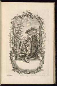 Diseño para un cartucho con compartimentos grandes y pequeños de François de Cuvilliés the Elder