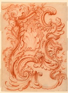 Dibujo para un Escudo Rocaille de François de Cuvilliés the Elder