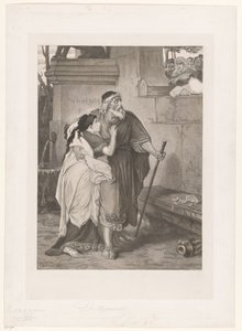 Edipo ciego dirigido por Antígona de François de Meersman (signed by artist)