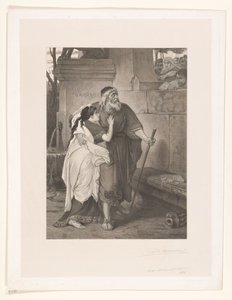 Edipo ciego dirigido por Antígona de François de Meersman (signed by artist)