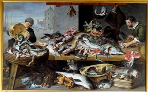 Comerciantes de pescado en su puesto