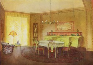 Sala de estar (litografia en color) de Frans Arnold Breuhaus de Groot