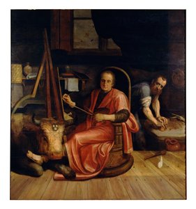 San Lucas pintando a la Virgen (óleo sobre lienzo) de Frans Floris