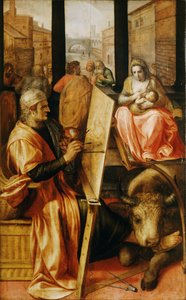 San Lucas pintando a la Virgen María (óleo sobre tabla) de Frans Floris