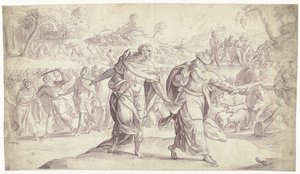 Josué hace ejecutar a los cinco reyes de los amonitas
Historia de Josué (título de la serie)