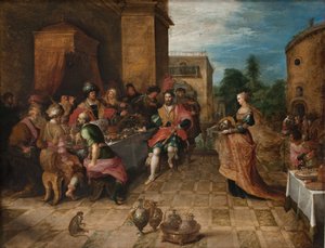 El banquete de Herodes. Salomé presenta la cabeza de Juan el Bautista de Frans Francken d.Y.