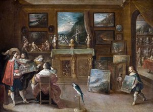 Una visita al comerciante de arte de Frans Francken the Younger